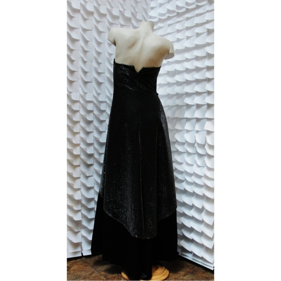 Vintage Black Strapless Shimmer Gown Maxi … - Picture 4 of 10